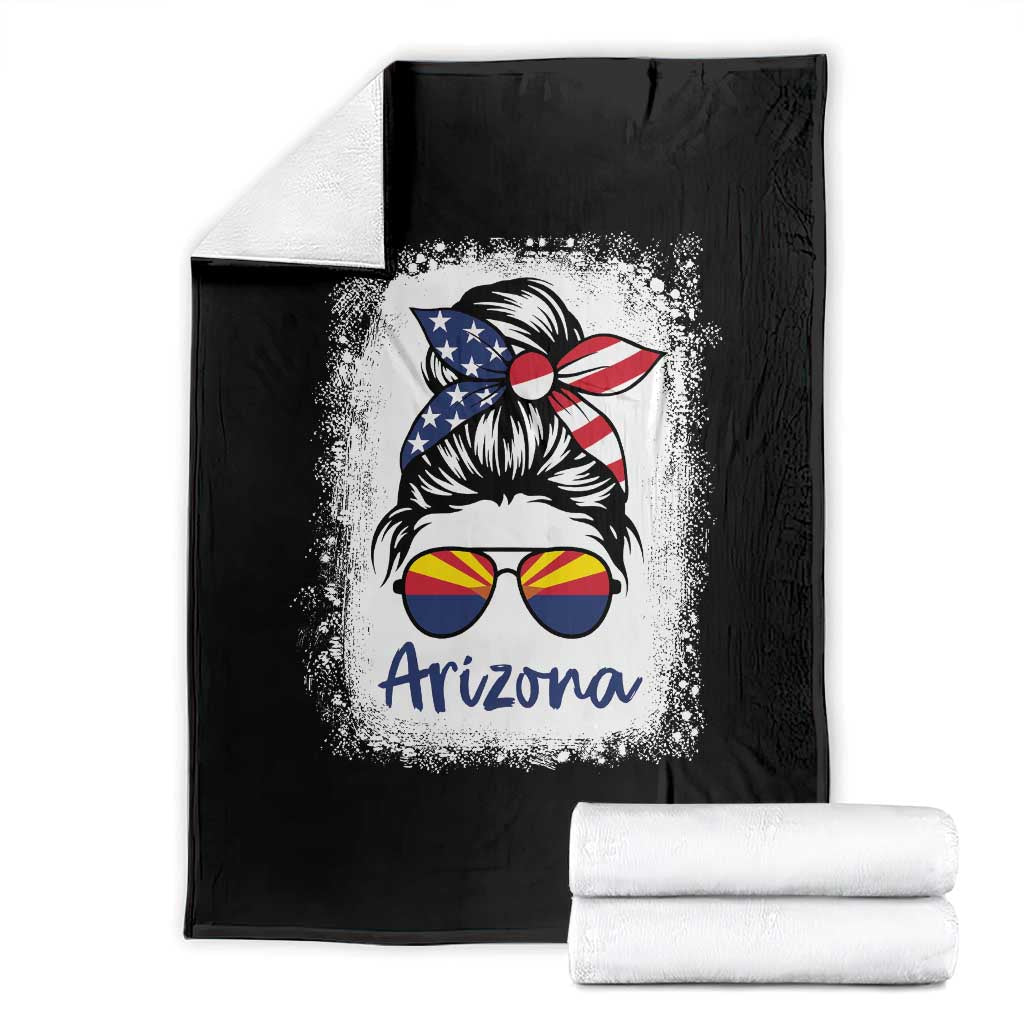 Arizona American Flag Messy Bun Pride Throw Blanket