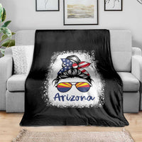 Arizona American Flag Messy Bun Pride Throw Blanket