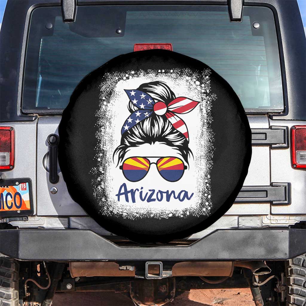 Arizona American Flag Messy Bun Pride Spare Tire Cover