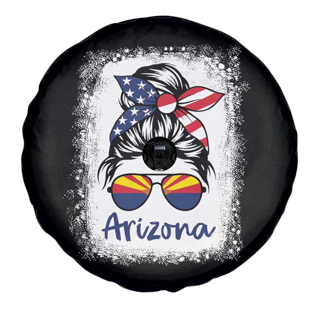 Arizona American Flag Messy Bun Pride Spare Tire Cover