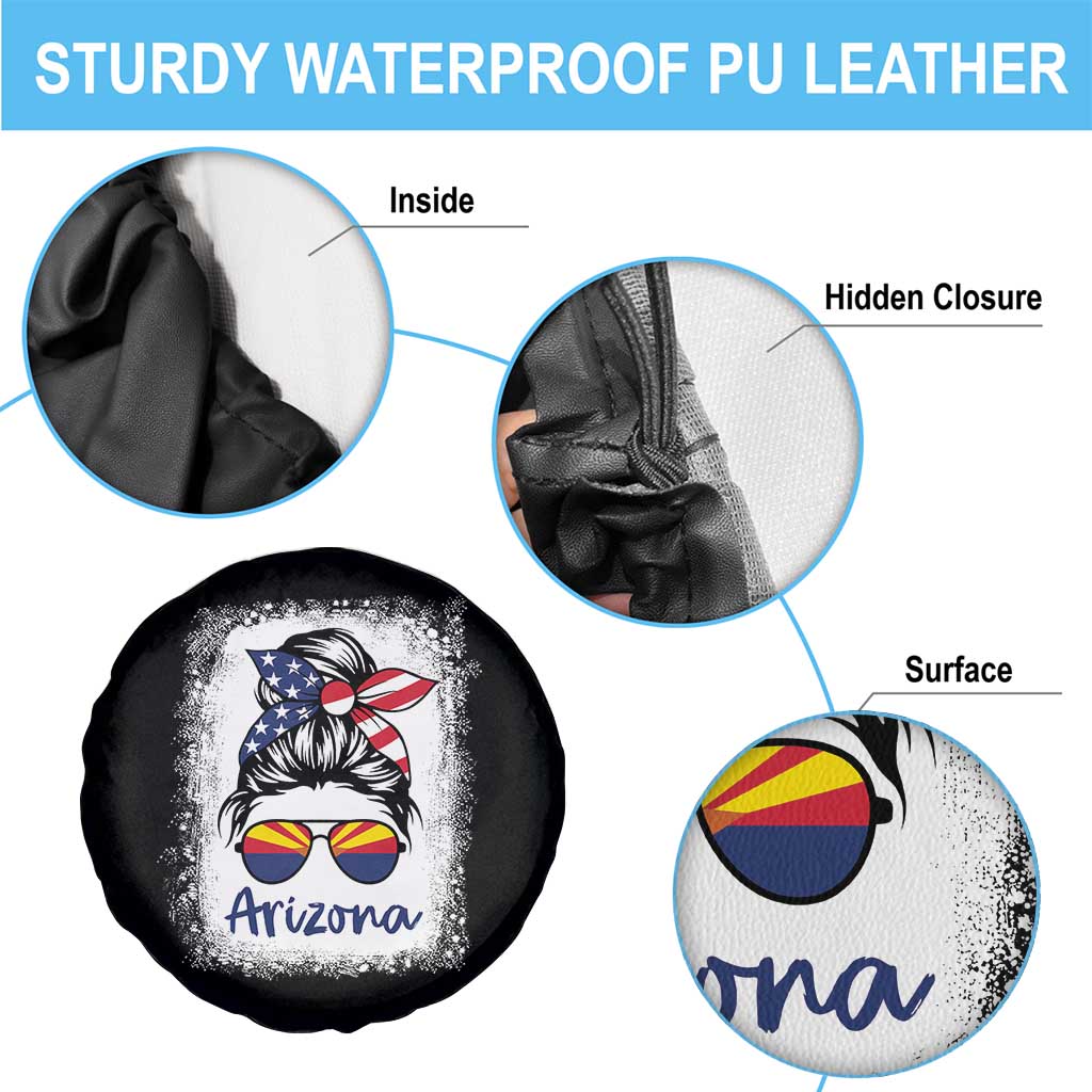 Arizona American Flag Messy Bun Pride Spare Tire Cover