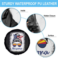 Arizona American Flag Messy Bun Pride Spare Tire Cover