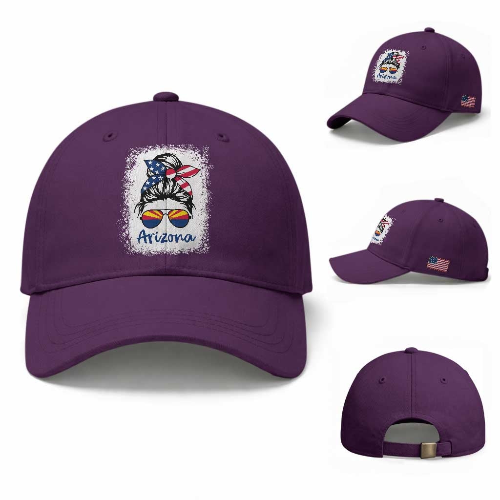 Arizona American Flag Messy Bun Pride Baseball Cap