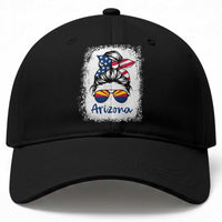 Arizona American Flag Messy Bun Pride Baseball Cap