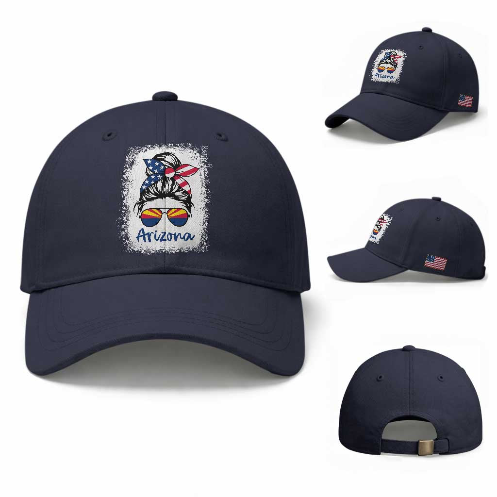 Arizona American Flag Messy Bun Pride Baseball Cap