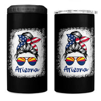 Arizona American Flag Messy Bun Pride 4 in 1 Can Cooler Tumbler
