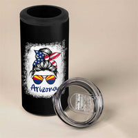 Arizona American Flag Messy Bun Pride 4 in 1 Can Cooler Tumbler