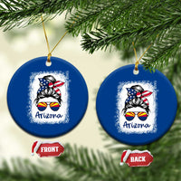 Arizona American Flag Messy Bun Pride Ceramic Ornament