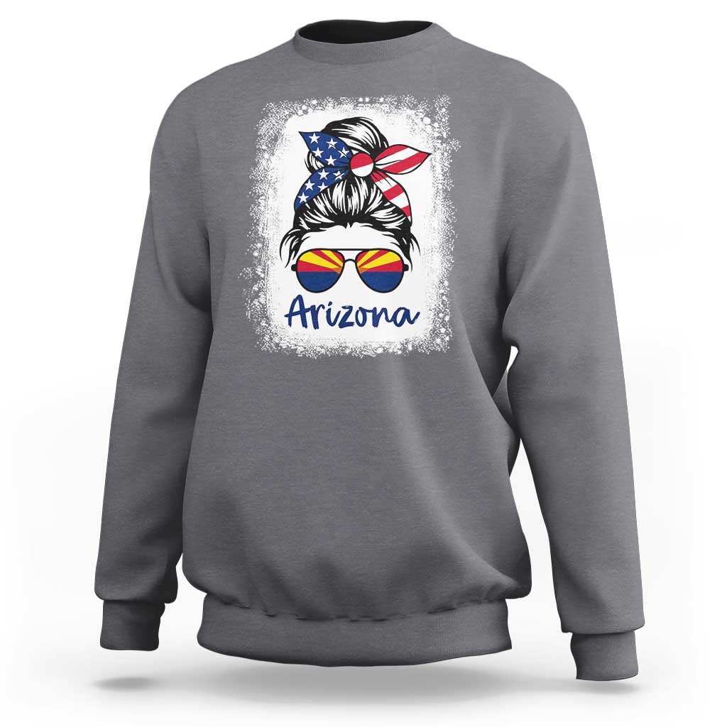 Arizona American Flag Messy Bun Pride Sweatshirt