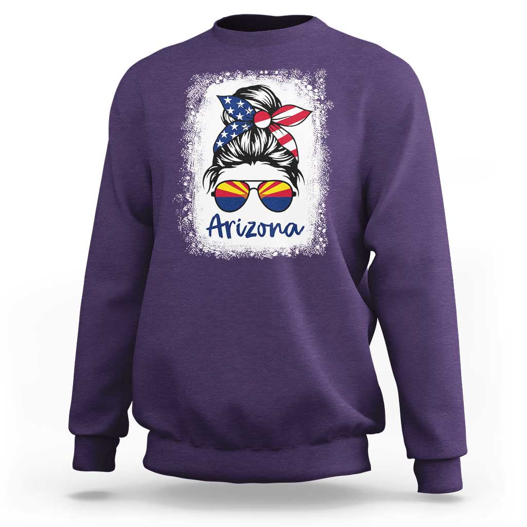 Arizona American Flag Messy Bun Pride Sweatshirt