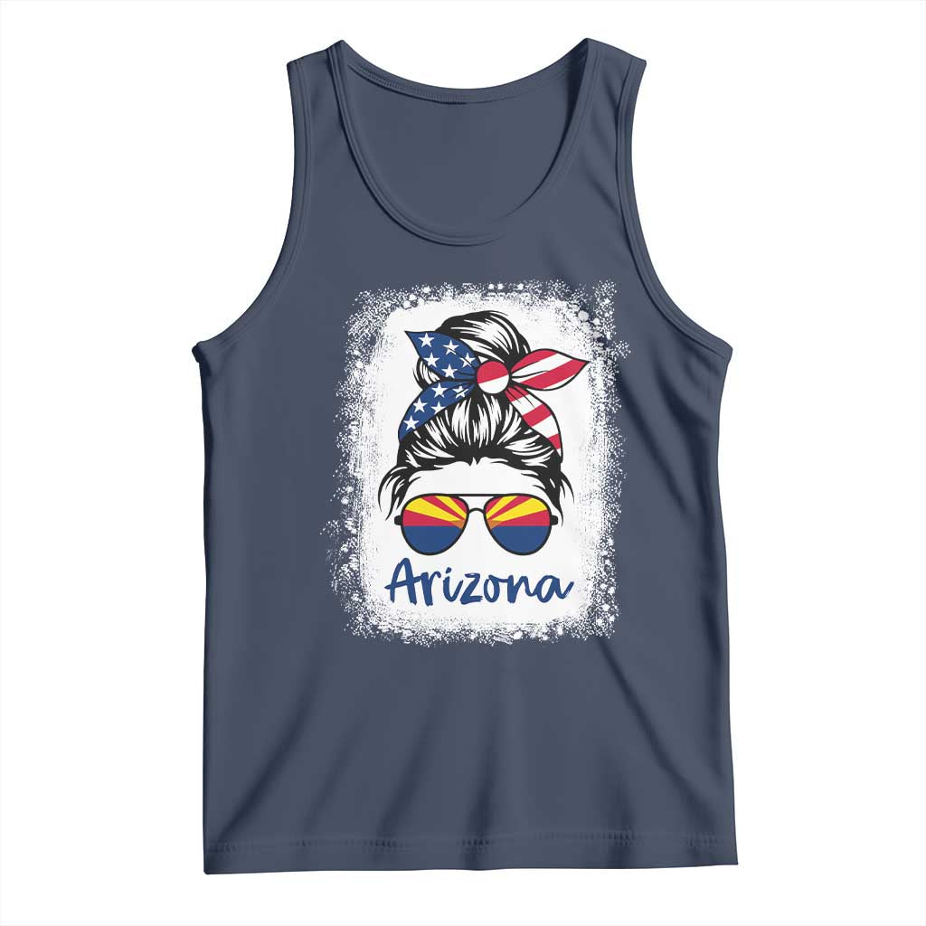 Arizona American Flag Messy Bun Pride Tank Top