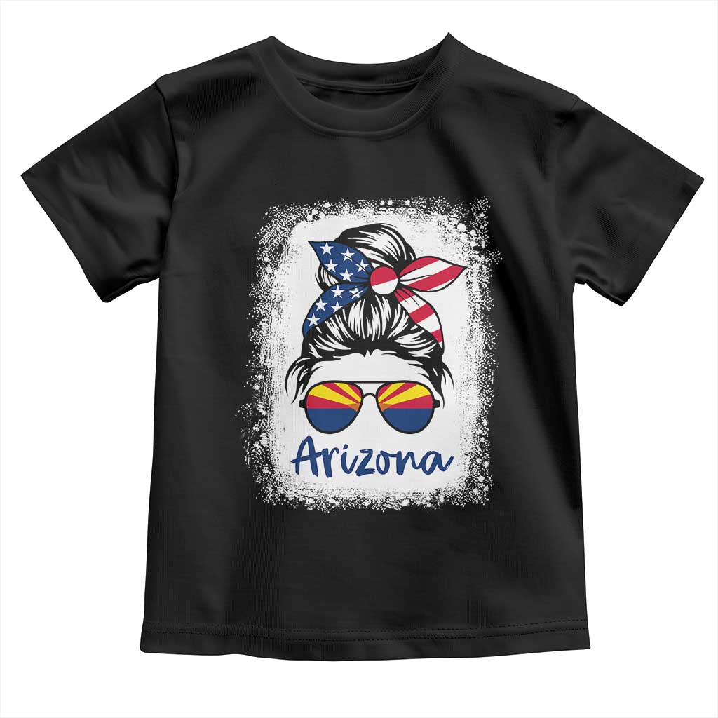 Arizona American Flag Messy Bun Pride Toddler T Shirt