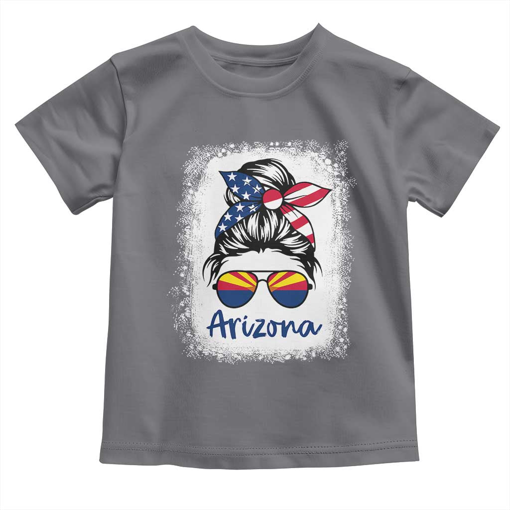 Arizona American Flag Messy Bun Pride Toddler T Shirt