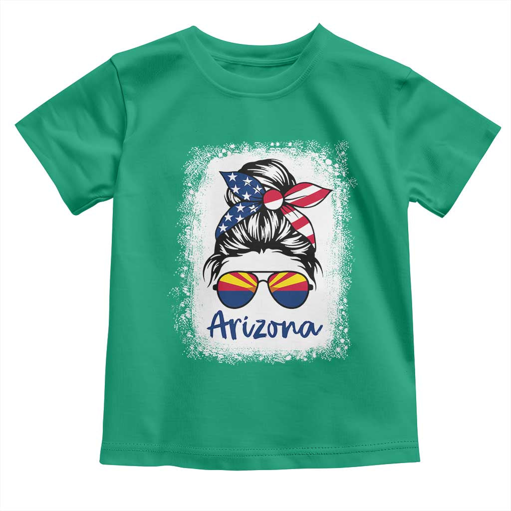 Arizona American Flag Messy Bun Pride Toddler T Shirt