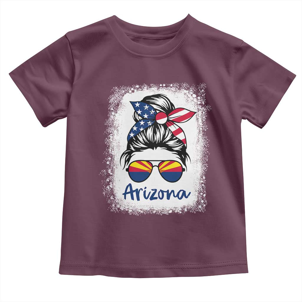 Arizona American Flag Messy Bun Pride Toddler T Shirt