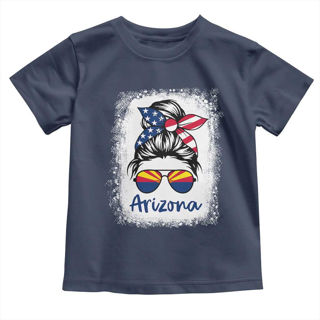 Arizona American Flag Messy Bun Pride Toddler T Shirt