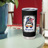 Arizona American Flag Messy Bun Pride Tumbler Cup