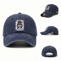 Arizona American Flag Messy Bun Pride Washed Cotton Baseball Cap
