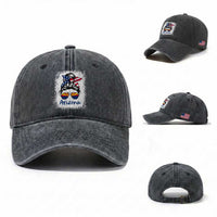 Arizona American Flag Messy Bun Pride Washed Cotton Baseball Cap