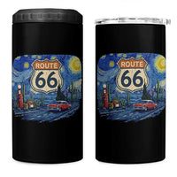 Route Highway 66 Road Sign Distressed Road Trip Starry Night 4 in 1 Can Cooler Tumbler