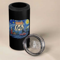 Route Highway 66 Road Sign Distressed Road Trip Starry Night 4 in 1 Can Cooler Tumbler
