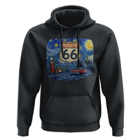 Route Highway 66 Road Sign Distressed Road Trip Starry Night Hoodie