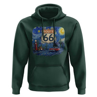 Route Highway 66 Road Sign Distressed Road Trip Starry Night Hoodie