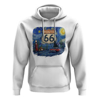 Route Highway 66 Road Sign Distressed Road Trip Starry Night Hoodie
