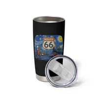 Route Highway 66 Road Sign Distressed Road Trip Starry Night Tumbler Cup
