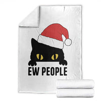 Funny Cat Christmas Throw Blanket Ew People Anti Social Grumpy Cat Xmas - Wonder Print Shop