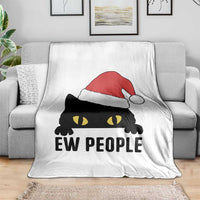 Funny Cat Christmas Throw Blanket Ew People Anti Social Grumpy Cat Xmas - Wonder Print Shop