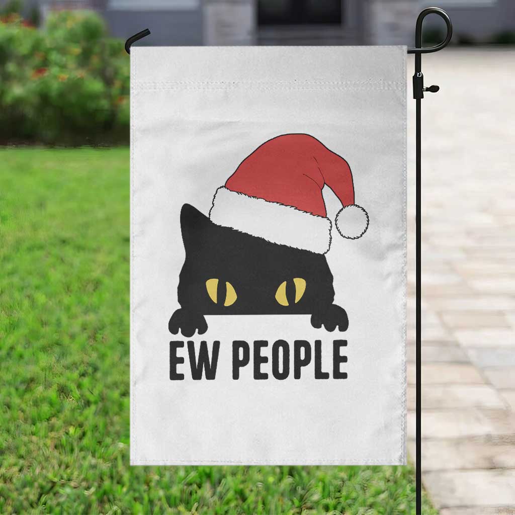 Funny Cat Christmas Garden Flag Ew People Anti Social Grumpy Cat Xmas - Wonder Print Shop