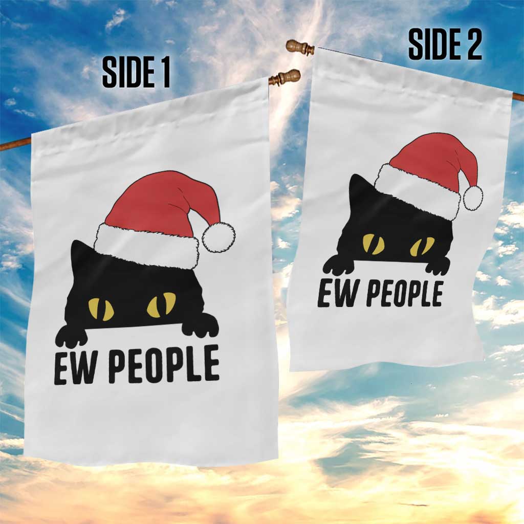 Funny Cat Christmas Garden Flag Ew People Anti Social Grumpy Cat Xmas - Wonder Print Shop