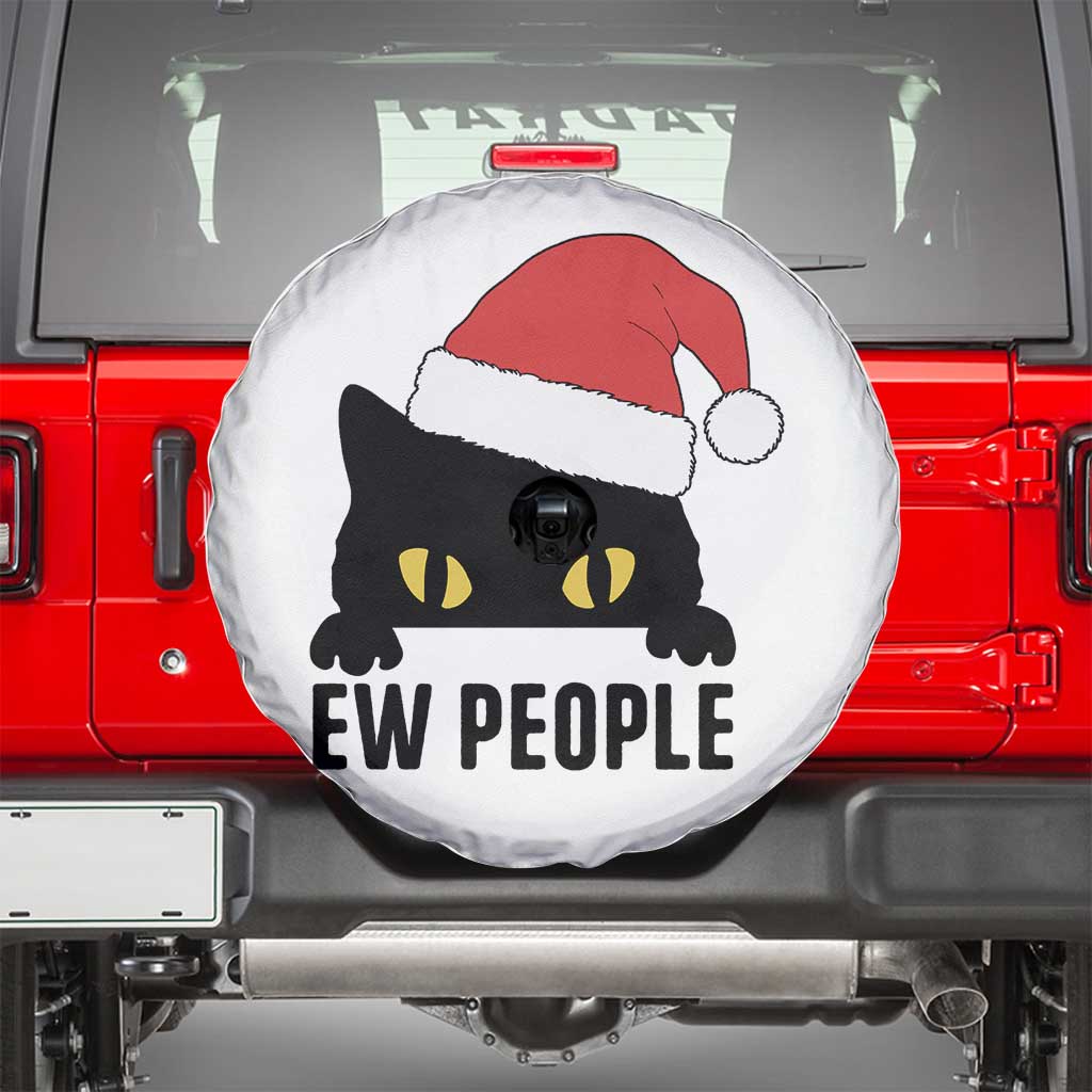 Funny Cat Christmas Spare Tire Cover Ew People Anti Social Grumpy Cat Xmas - Wonder Print Shop