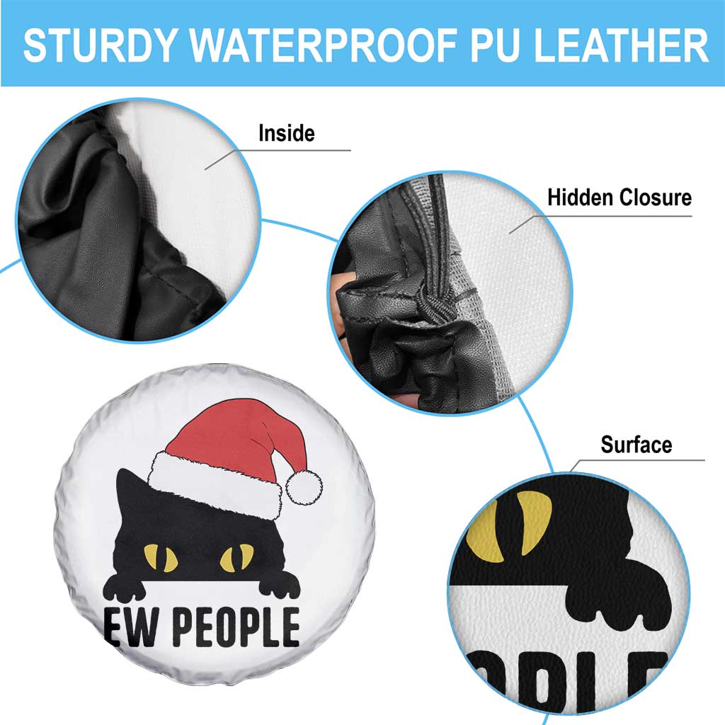 Funny Cat Christmas Spare Tire Cover Ew People Anti Social Grumpy Cat Xmas - Wonder Print Shop