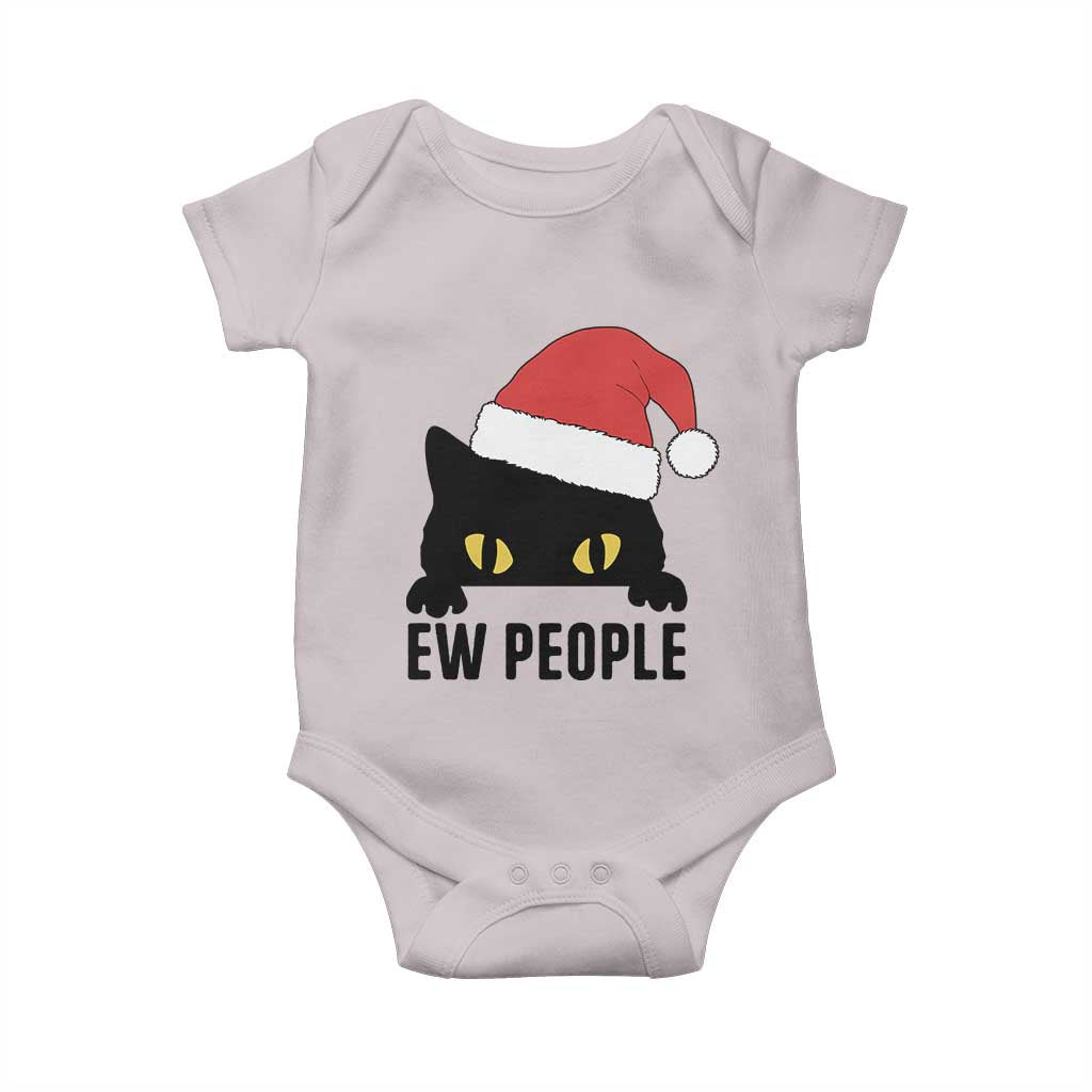 Funny Cat Christmas Baby Onesie Ew People Anti Social Grumpy Cat Xmas - Wonder Print Shop