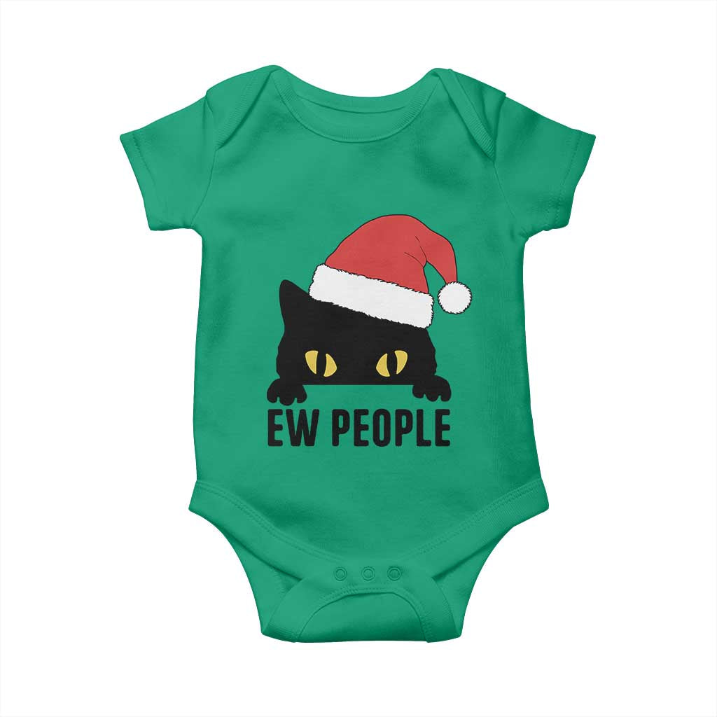 Funny Cat Christmas Baby Onesie Ew People Anti Social Grumpy Cat Xmas - Wonder Print Shop