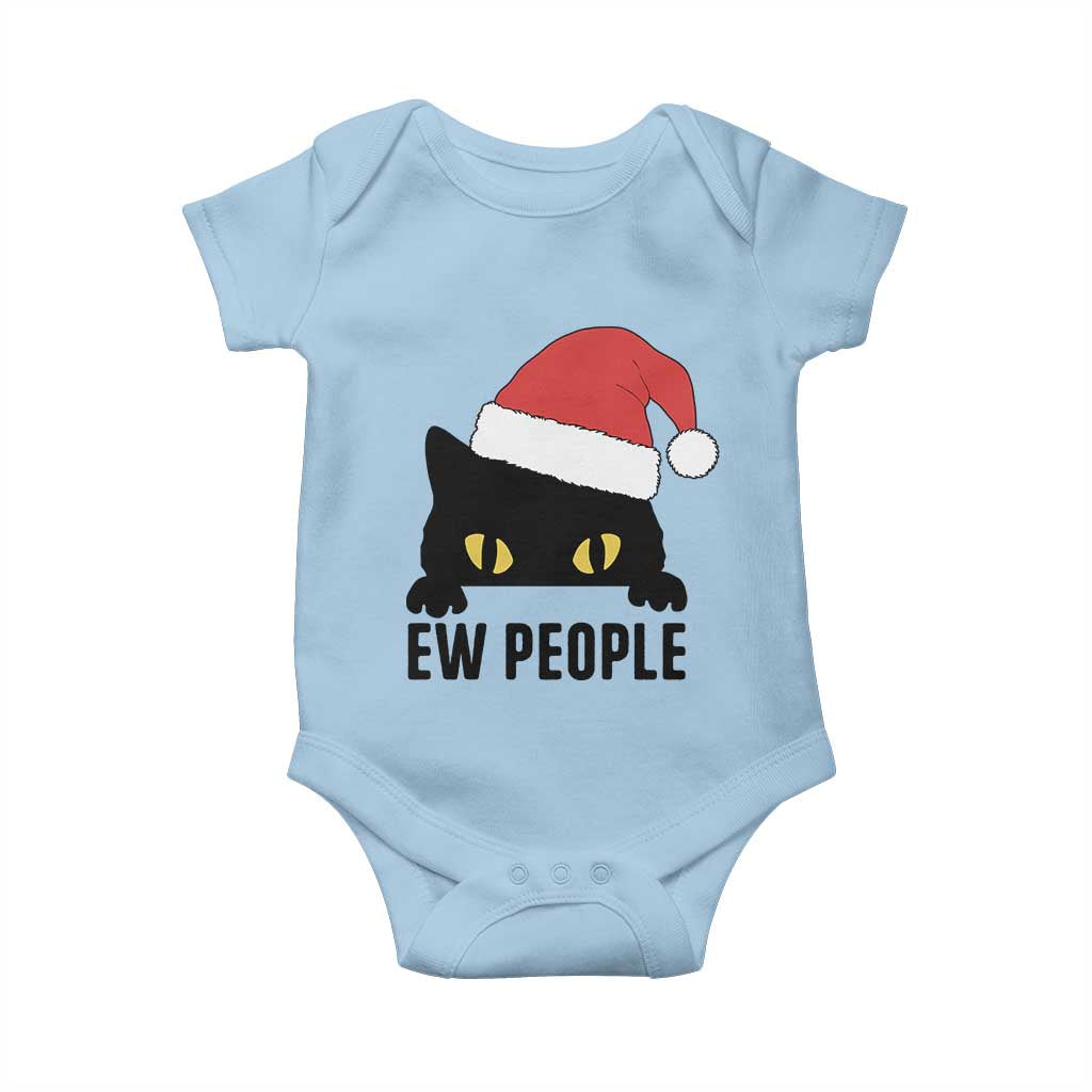 Funny Cat Christmas Baby Onesie Ew People Anti Social Grumpy Cat Xmas - Wonder Print Shop