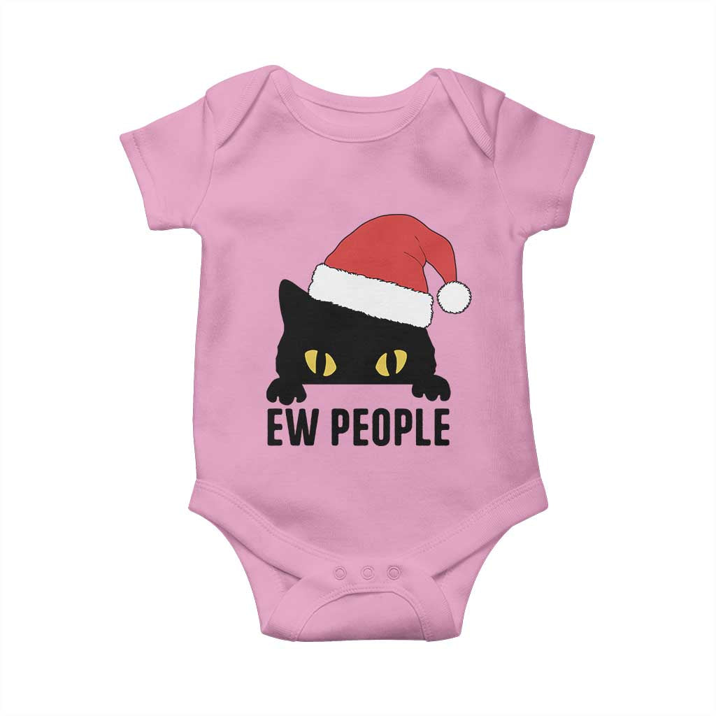 Funny Cat Christmas Baby Onesie Ew People Anti Social Grumpy Cat Xmas - Wonder Print Shop