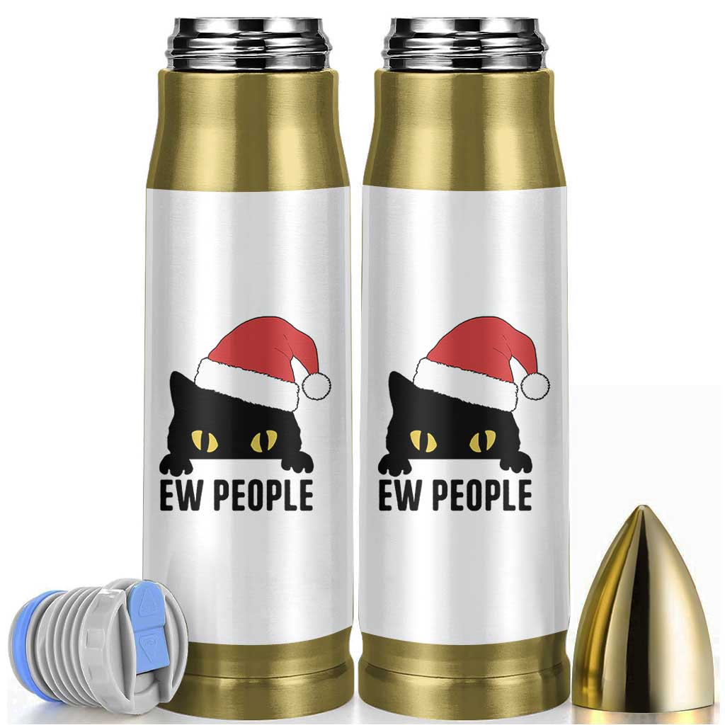 Funny Cat Christmas Bullet Tumbler Ew People Anti Social Grumpy Cat Xmas - Wonder Print Shop