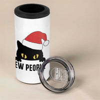 Funny Cat Christmas 4 in 1 Can Cooler Tumbler Ew People Anti Social Grumpy Cat Xmas - Wonder Print Shop