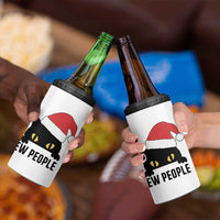 Funny Cat Christmas 4 in 1 Can Cooler Tumbler Ew People Anti Social Grumpy Cat Xmas - Wonder Print Shop