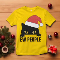 Funny Cat Christmas T Shirt Ew People Anti Social Grumpy Cat Xmas - Wonder Print Shop
