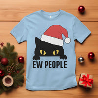 Funny Cat Christmas T Shirt Ew People Anti Social Grumpy Cat Xmas - Wonder Print Shop