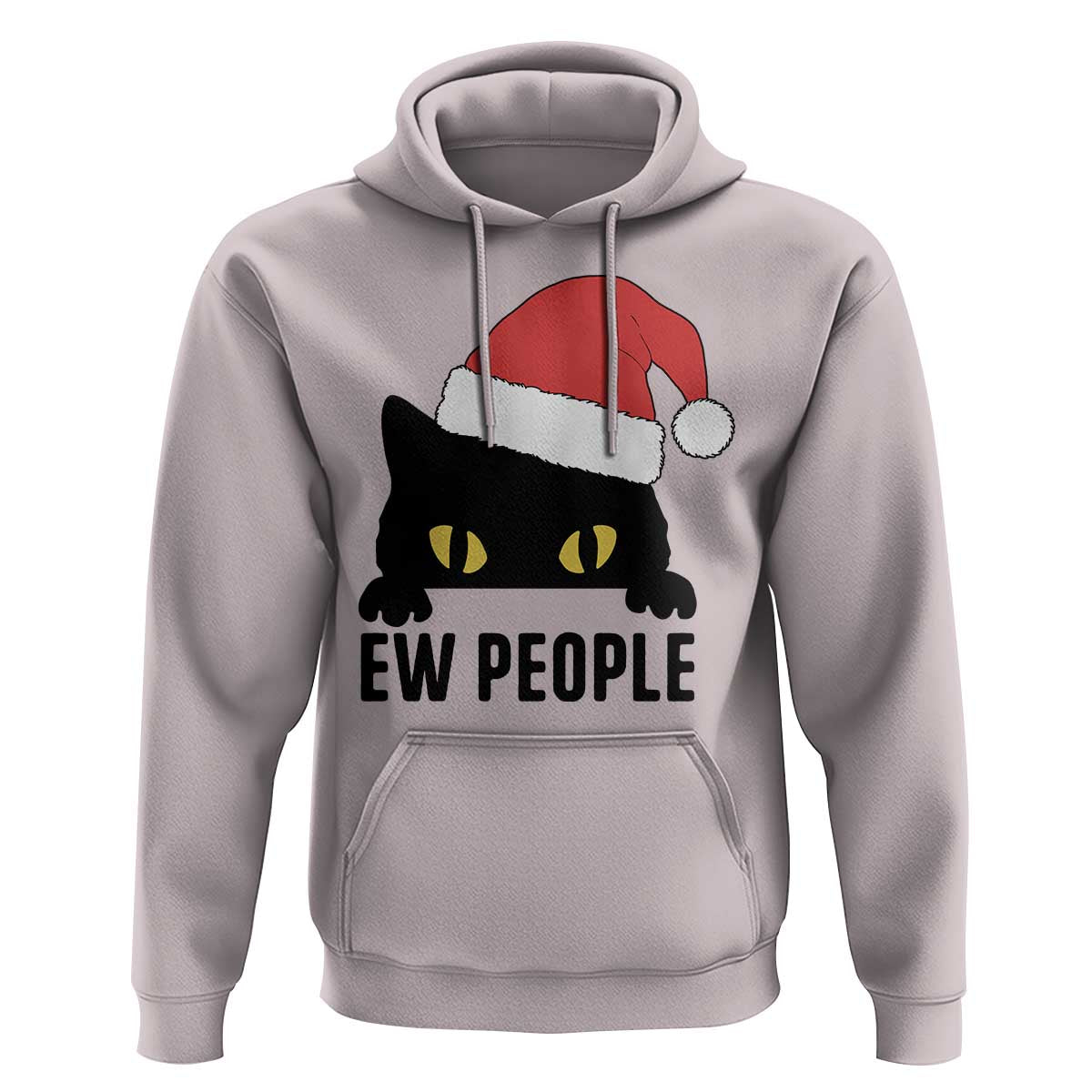 Funny Cat Christmas Hoodie Ew People Anti Social Grumpy Cat Xmas - Wonder Print Shop