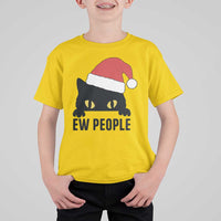 Funny Cat Christmas T Shirt For Kid Ew People Anti Social Grumpy Cat Xmas - Wonder Print Shop