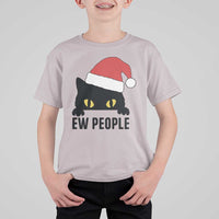 Funny Cat Christmas T Shirt For Kid Ew People Anti Social Grumpy Cat Xmas - Wonder Print Shop