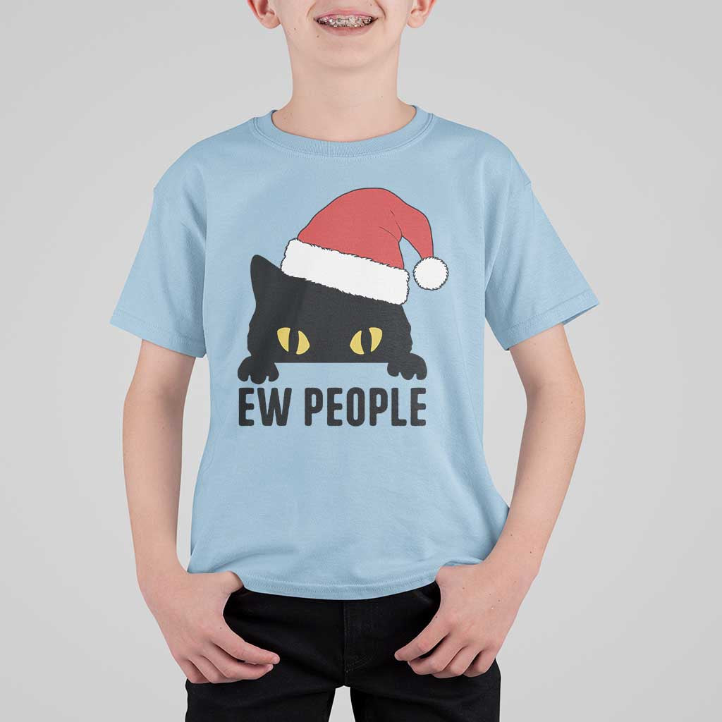 Funny Cat Christmas T Shirt For Kid Ew People Anti Social Grumpy Cat Xmas - Wonder Print Shop