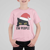 Funny Cat Christmas T Shirt For Kid Ew People Anti Social Grumpy Cat Xmas - Wonder Print Shop