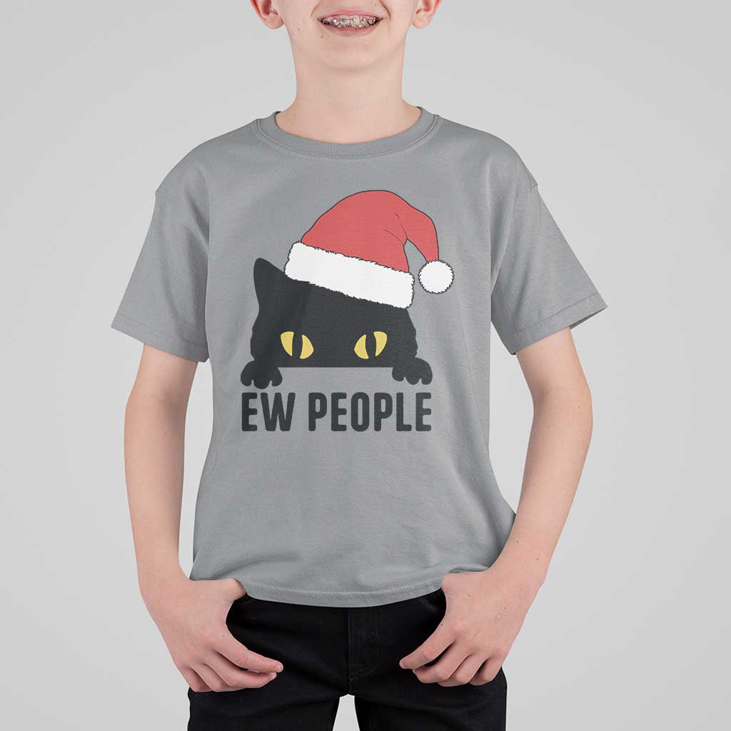 Funny Cat Christmas T Shirt For Kid Ew People Anti Social Grumpy Cat Xmas - Wonder Print Shop
